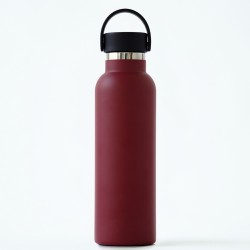 BOUTEILLE THERMIQU.SPORT+C.STA 600 ml-7x7x25 PLAIN AUBERGINE