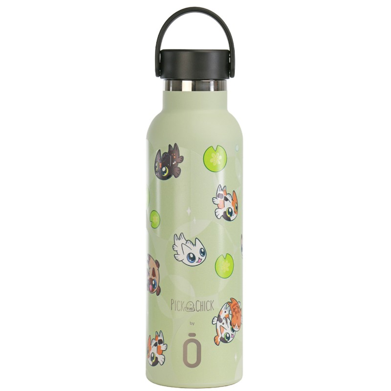 BOUTEILLE THERMIQU.SPORT+C.STA 600 ml-7x7x25 PICK CHICK KAWAII CATS