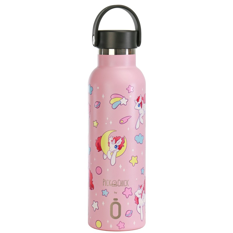 BOTTIGLIA TERMI.SPORT+T.STAND. 600 ml-7x7x25 PICK CHICK KAWAII UNICORNS